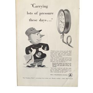 Vintage 1941 Bell Telephone System Lots of Pressure Ad Advertisement